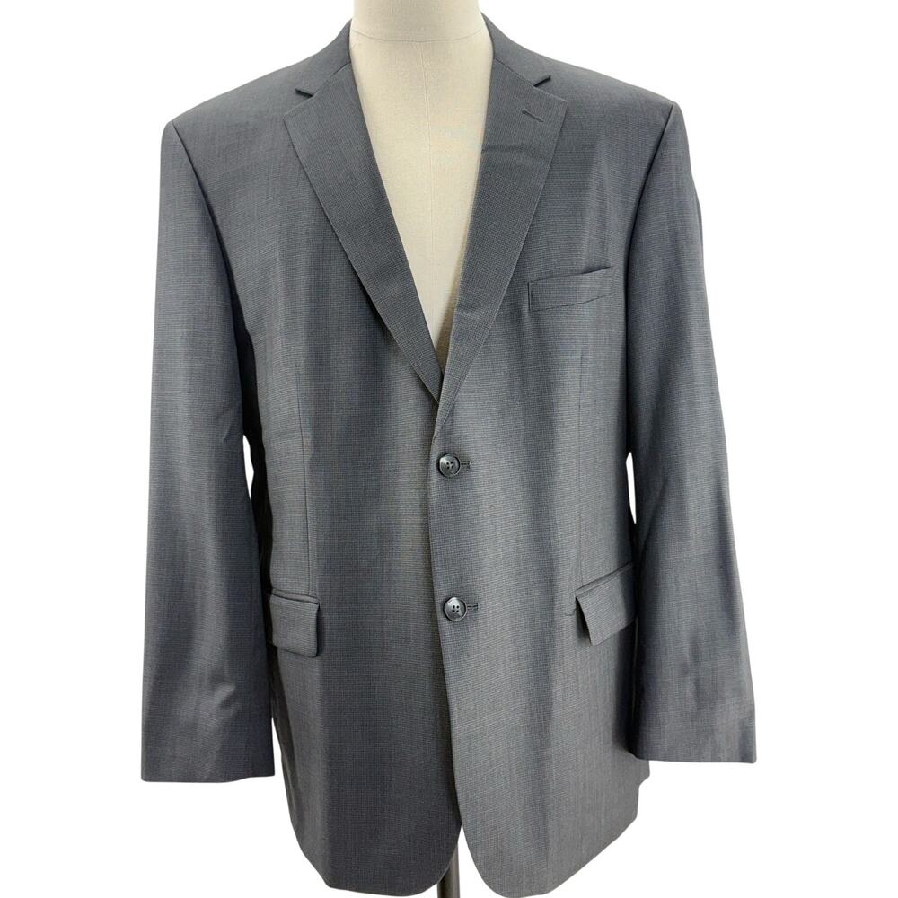 Jos A Bank Gray Wool Blazer Sport Coat Tailored Fit Men's 48R Suit Jacket